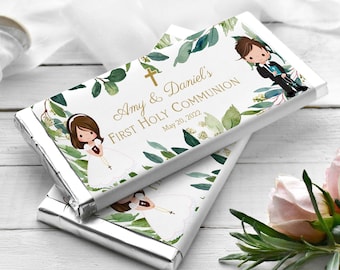 Greenery Chocolate Bar Wrapper, Siblings First Holy Communion, Hershey Chocolate Bar Wrapper Template, Candy Bar Wrapper, FC04
