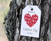Valentines Day Tag, Printable Valentines Day Gift Tag, Valentines Day Cookie Tag, Valentine Day Favor tags, Editable Template, Red Heart