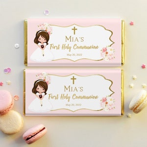 Chocolate Bar Wrapper Communion, Hershey Chocolate Bar Wrapper Template, Girl First Communion, Candy Bar Wrapper, Editable Template, FC01