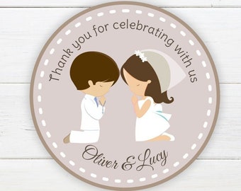 Siblings First Holy Communion Favor Tag, Communion twins favor tag, Printable favor tag, Communion Stickers, labels, Communion thank you tag