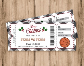 BASKETBALL Spiel Weihnachtsgeschenkkarte, Überraschungsspiel Geschenkkarte, Weihnachtsgeschenk, Überraschungsgeschenkgutschein, bearbeitbare Vorlage, Sofort-Download
