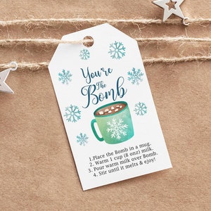 Hot Cocoa Bomb Tag, Christmas Hot Chocolate Bomb Tag, Hot Cocoa Bomb, Hot Cocoa tags, favor tags, hot cocoa bomb tags, christmas gift tag