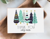 Holiday Thank You Card, Christmas Thank You Card Printable, Pine Tree Card, Instant Download, Christmas Thanks, CHR05