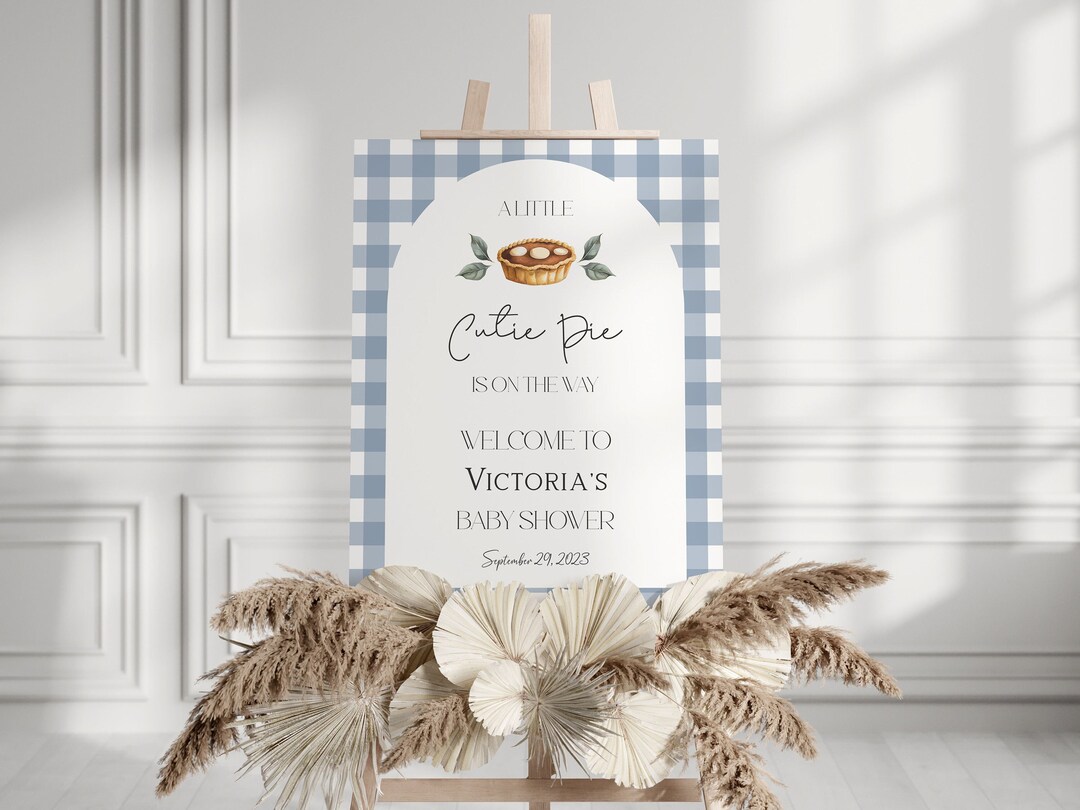 Little Cutie Pie Boy Baby Shower Sign, Fall Baby Shower Sign