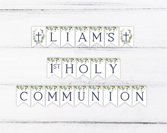 Banner 1st Communion Boy First Communion Decorations - Etsy Singapore