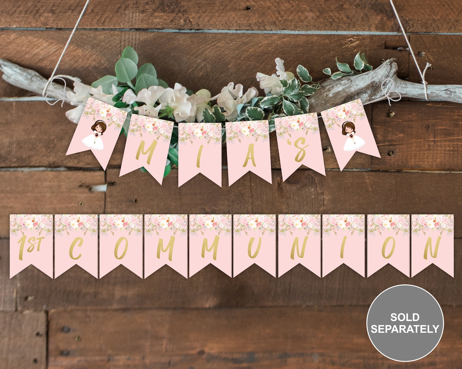 First Holy Communion Favor Tags Girl Printable Tags - Etsy
