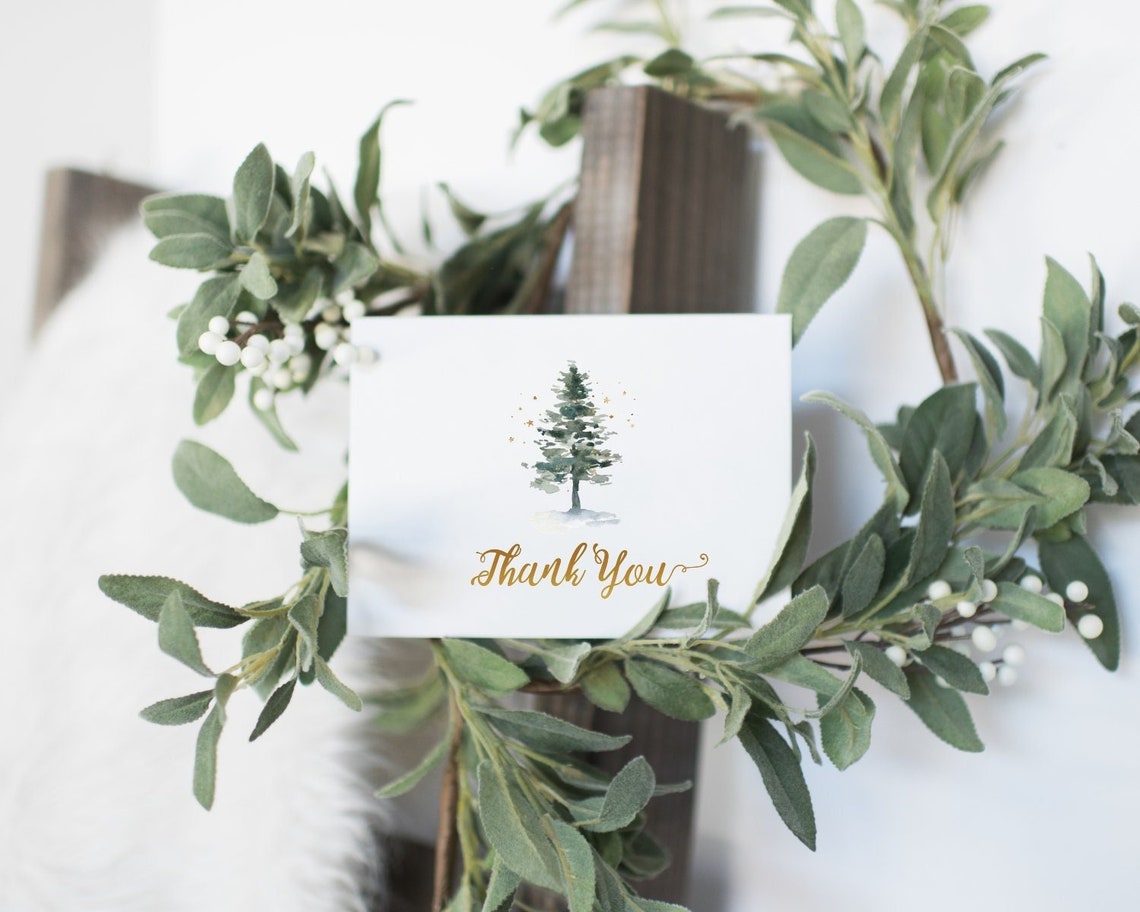 Christmas Thank You Card Printable Holiday Thank You Card - Etsy