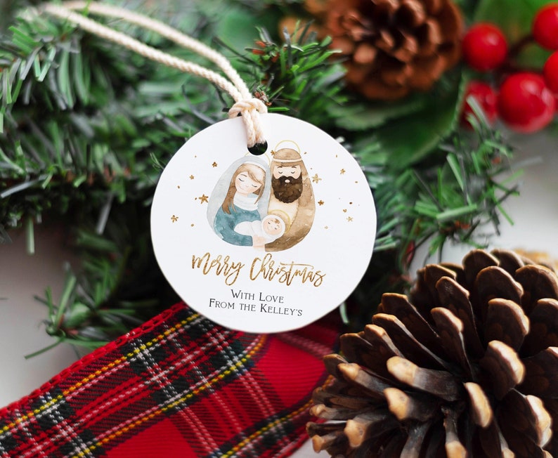 Christmas Ornaments, Printable Christmas Gift Tags, Nativity Christmas Gift tags, Religious Christmas favor tags, Christian Christmas,