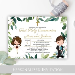 First Communion Prayer, Printable Communion Prayer, Communion Decoration, Greenery Watercolor ...