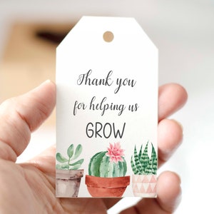 Étiquettes succulentes, Merci de nous avoir aidés à grandir, Étiquette d'appréciation des enseignants, Cadeaux de fin d'année scolaire, Téléchargement instantané, Numérique