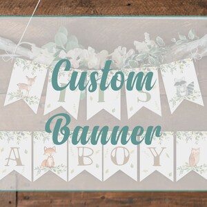 Printable woodland banner - custom order