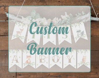 Printable woodland banner - custom order