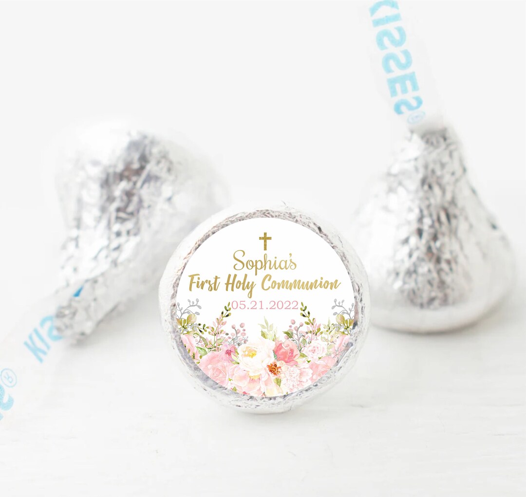 Hershey Kiss Label Template, Girl First Holy Communion, Communion Label