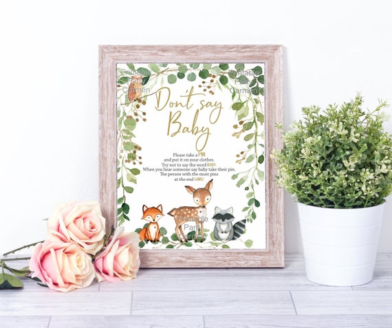 Woodland baby shower signs - Printable Party Supplies By Carmen