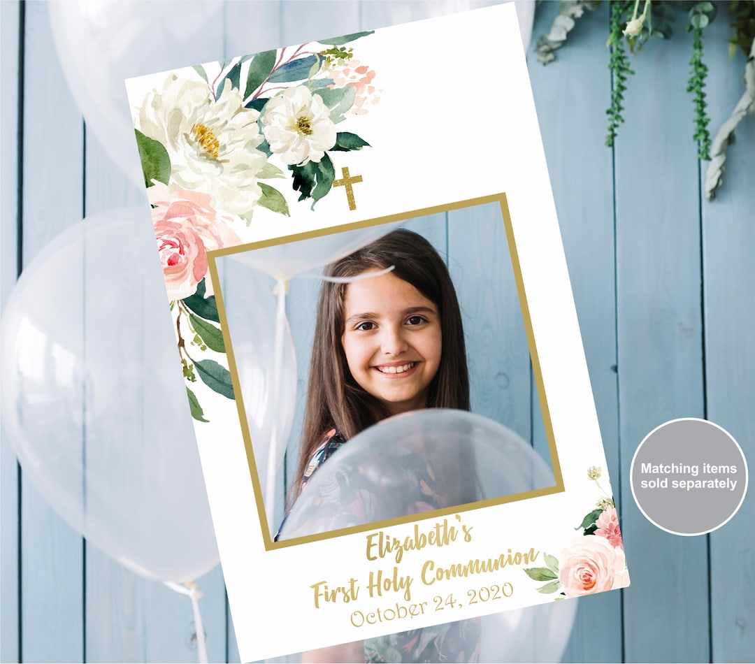 Photo Booth Selfie Frame, First Holy Communion Girl, First Holy ...