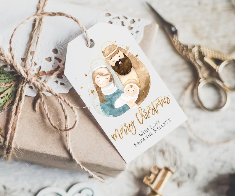 Christmas Ornaments, Printable Christmas Gift Tags, Nativity Christmas Gift tags, Religious Christmas favor tags, Christian Christmas,