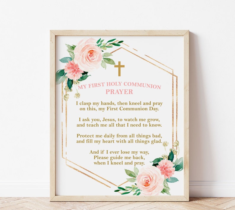 First Holy Communion Favor Tags Girl Communion Printable - Etsy