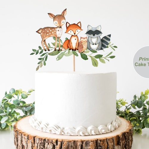 Woodland Cake Topper Woodland Animals Centerpiece Woodland - Etsy