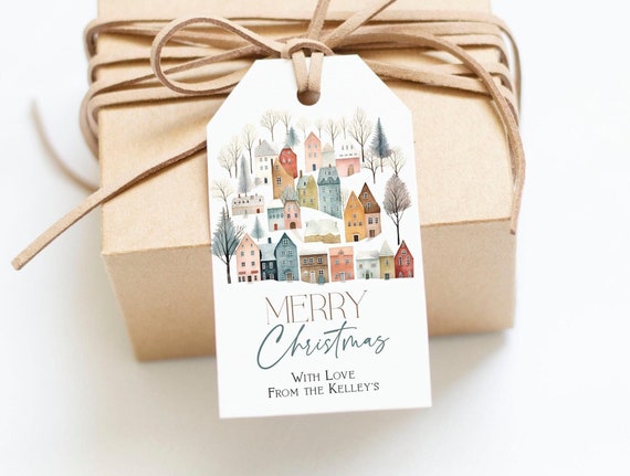 240 Pcs Watercolor Christmas Gift Tags - 15 Designs With Hemp String For Holiday Decor