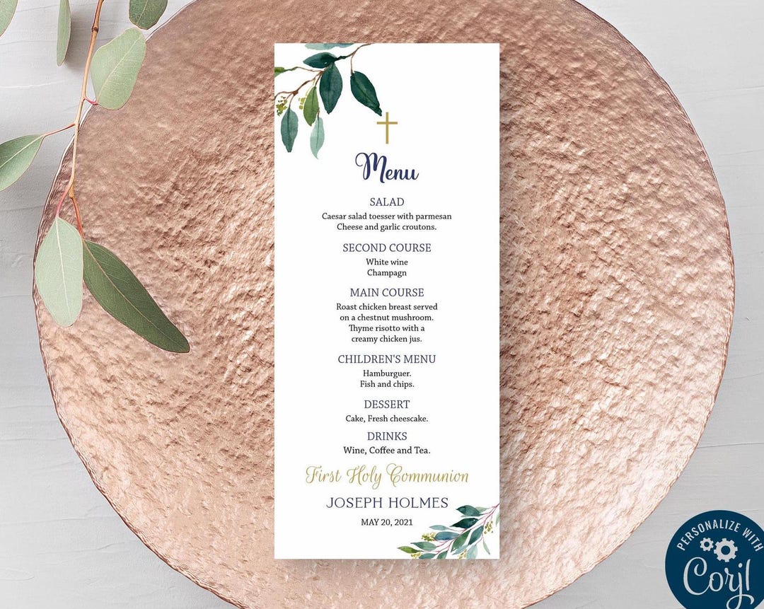 Boy First Holy Communion Menu, Siblings Communion, Twins Communion ...