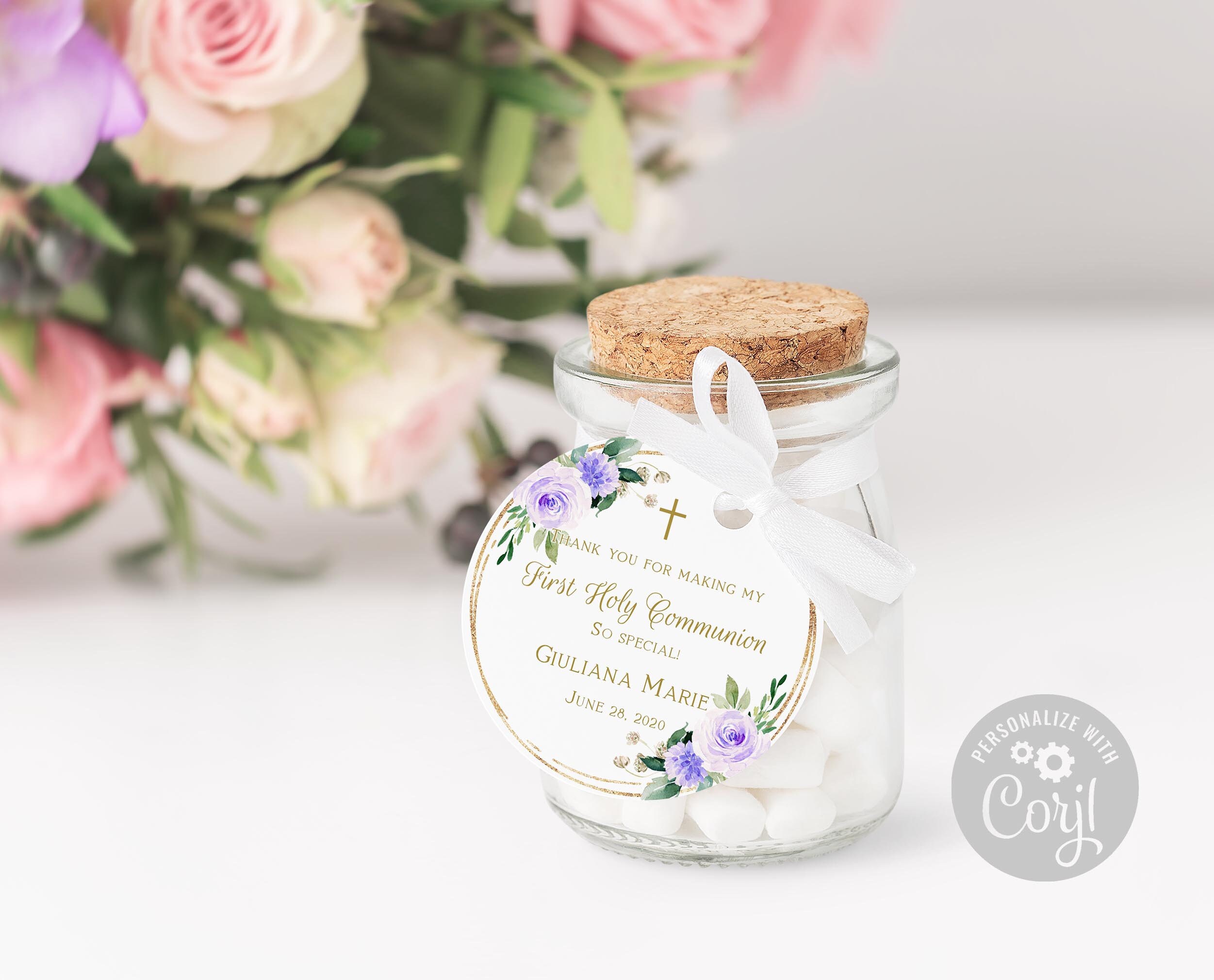 Girl First Communion Favor Tags Thank You Tags Communion - Etsy