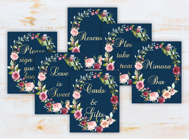 Bridal Shower Table Signs Bridal Shower Printable Signs Etsy