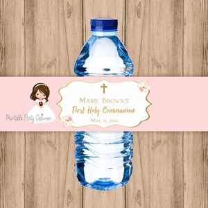 First Communion Favor Tags Girl, Printable Tags, Communion Girl, Thank ...