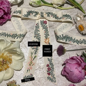 Bespoke Painted Bouquet Bow Ribbon