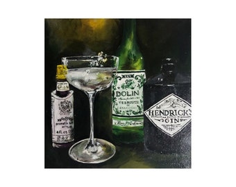 12x12 Gin Martini Painting