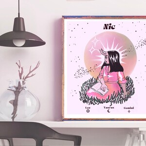 Retrato de astrología y lectura de paleta de colores: Comisión personalizada