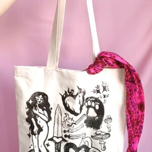 Feminine Rage Hand printed tote
