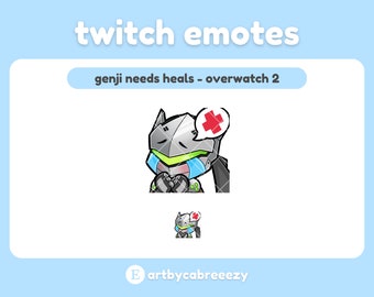 Genji Needs Heals - Overwatch 2 - Twitch/Discord Emote