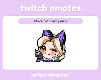 Black Cat Mercy - Overwatch 2 - Twitch/Discord Emote