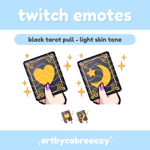 Tirada de Tarot Negra - Tono de piel claro - Emoticonos de Twitch/Discord