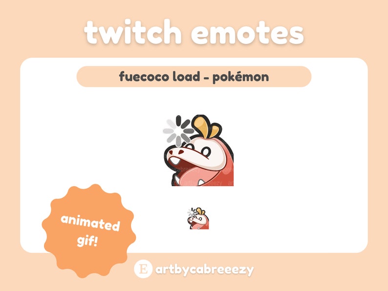 Animated Fuecoco Load Pokémon Twitch/Discord Emote image 1