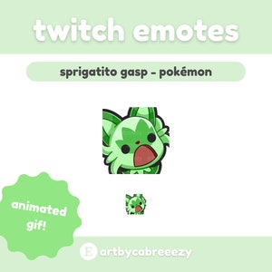 Animated Sprigatito Gasp Pokémon Twitch/Discord Emotes image 1