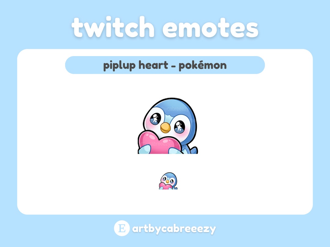 Piplup Love Pokémon Twitch/discord Emote - Etsy