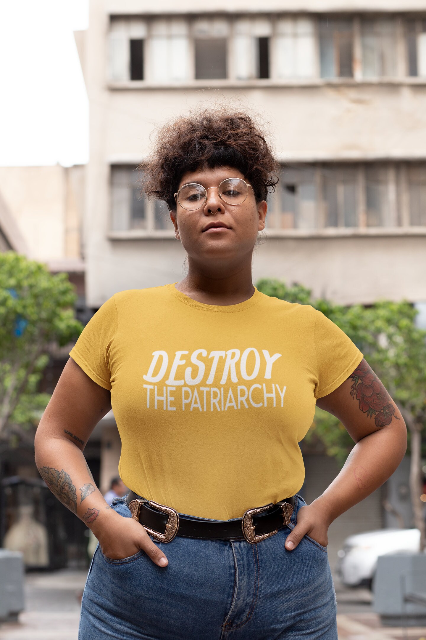 gold and black tees
