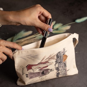Going back home pouch   l holyland tote bag l Jerusalem pouch l Mary and Joseph pouch |cosmtic bag |middle east couple |travel bag