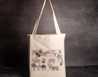 Gates of Jerusalem totebag| nature bag  | cotton bag|watercolor art bag | Jerusalem shopping |totebag |Jerusalem Gates |travel bag