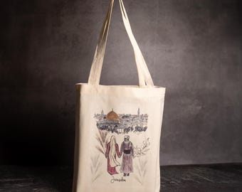 Palestine Bag l holy-land tote bag l Jerusalem tote bag |Mary and JosephTote Bag| Tote Bag| grocery Totebag| cotton bag |travel bag|