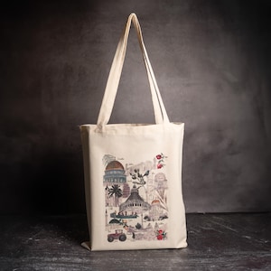 Landmarks of the Cities l Palestine  tote bag l Landmark Art tote bag l Tote Bag l watercolor sketch Bag |shopping bag |Palestinian cities