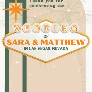 Customizable "Las Vegas Wedding 'Thank You'" Template - Editable Digital Download