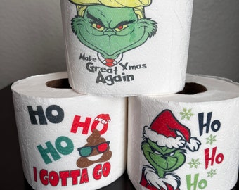 Funny Christmas Toilet Paper,Trump gag Gift,Trump Grinch,Trump toilet paper, White Elephant Gift, Christmas gag Gift, Christmas toilet paper