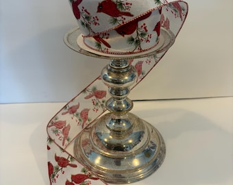Red Cardinal ribbon, Christmas red Cardinal ribbon, holiday Cardinal ribbon, Christmas ribbon, Wreath making ribbon