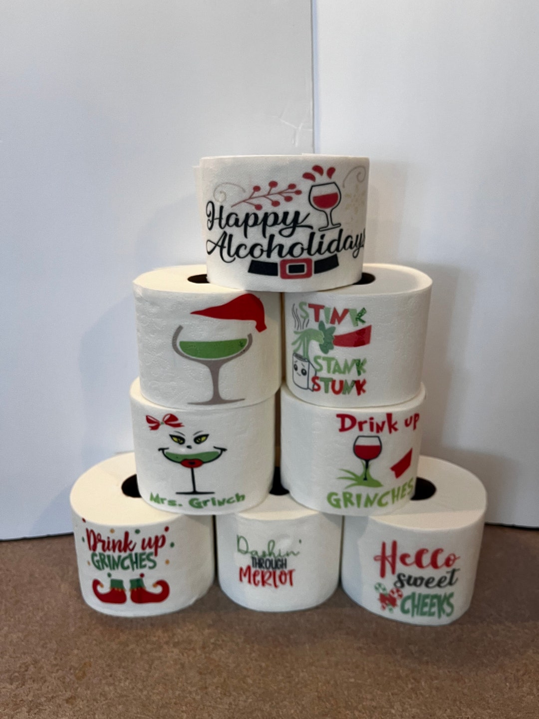 Christmas Drinking Toilet Paper, White Elephant Gag Gift, Secret Santa