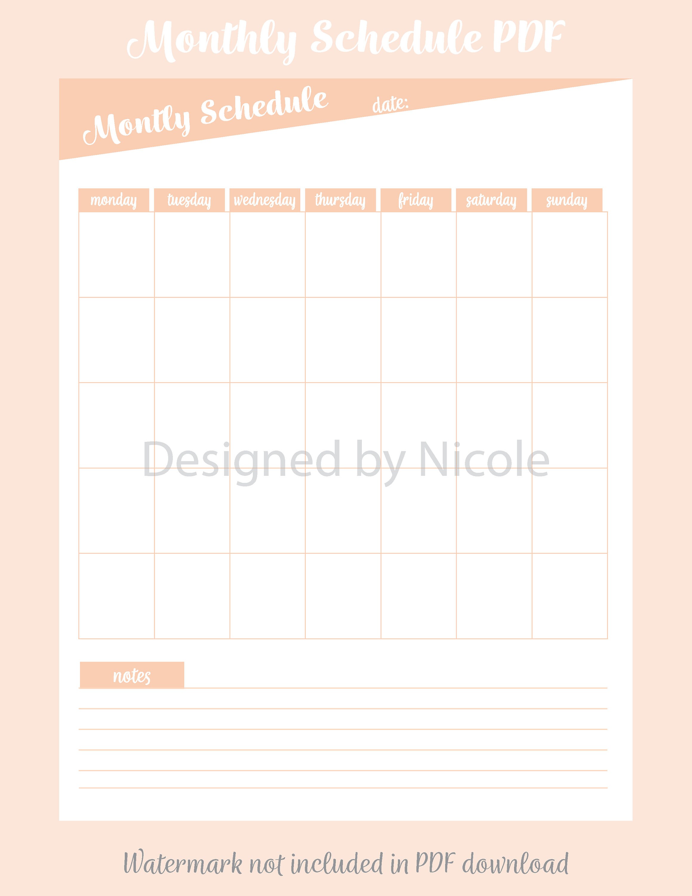 Daily, Weekly, Monthly Schedule, Organization and Productivity ...