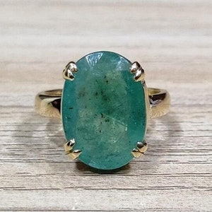 Natural Certified Emerald/Panna 4.00-10.00Ct Gemstone Ring, Sterling Silver 92.5 Astrology Purpose Ring, Emerald Ring For Unisex,