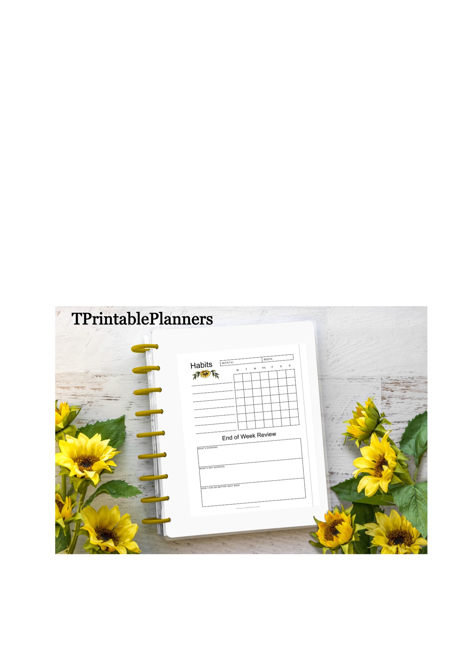 Sunflower Printable Planner Bundle Printable Planner Etsy