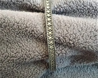 Vintage Judith Jack Bangle Bracelet, sterling silver set with marcasite